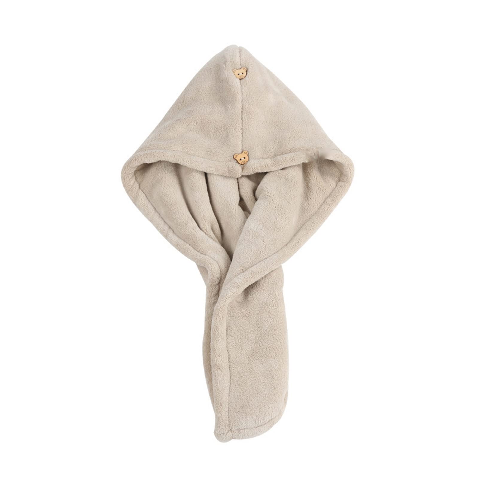 ręcznik do suszenia włosów Mikrofibra Coral Fleece Czapka do suchych włosów Dwuwarstwowa damska Chłonny Szybkoschnący suchy ręcznik do włosów Śliczny czepek prysznicowy (kolor: różowy) (Gary Brown)