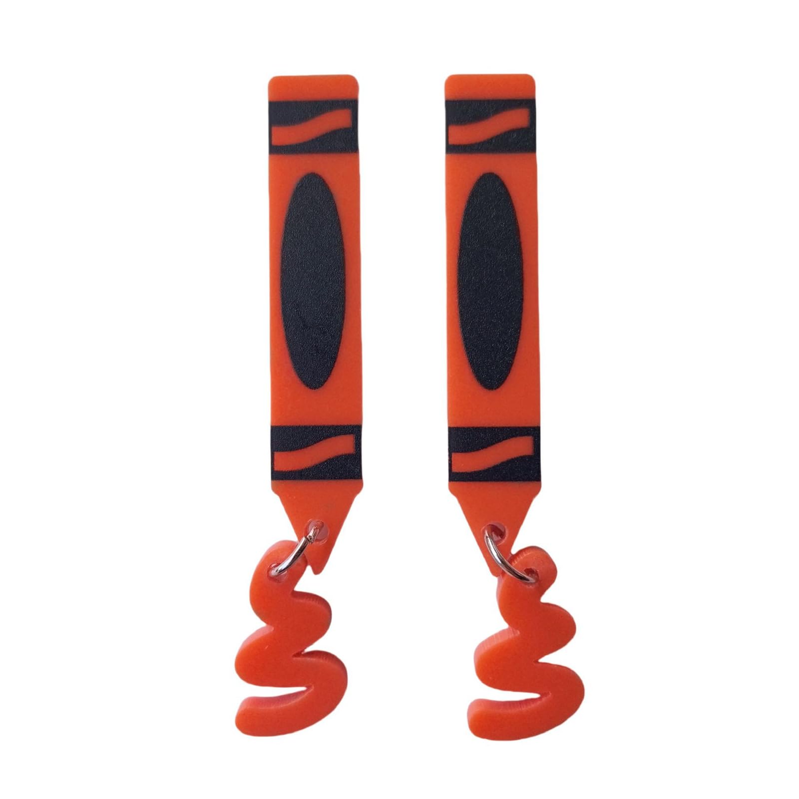 coadipress Colorful Crayon Pencil Earrings Handmade Acrylic Teach Cute Pencil Shape Dangle Drop Earrings for Women Teachers Appreciation Day Gifts