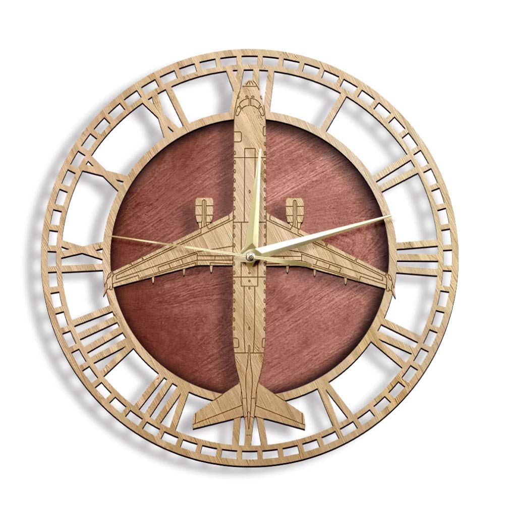 Buy Embraer 175 Wooden Wall Clock Silent Airplane Home Decor Twin