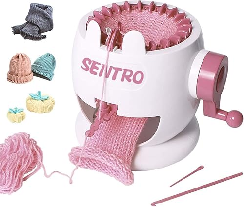Yohencin Máquina de tejer, telar de tejer inteligente, máquina giratoria de doble telar, 22 agujas para tejer telar redondo, artefacto de mano,