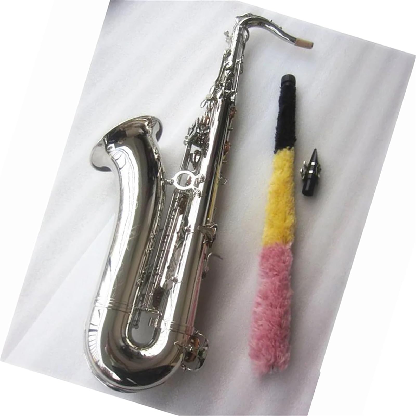 Sassofono Tenore Sib Sax Strumenti Musicali Tone Nickel Silver Plated Tubo Chiave Dorata Con Custodia