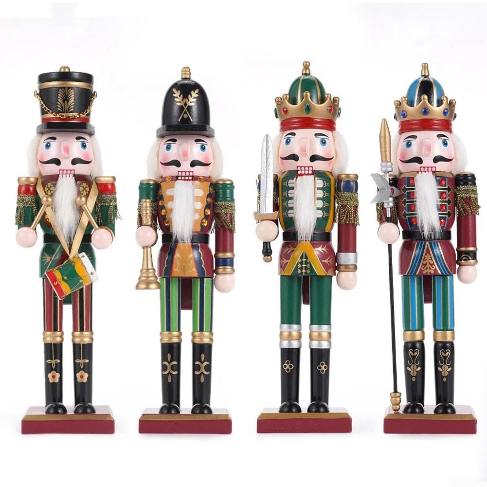 Nussknacker Figur aus für holz 12 Zoll Traditionell Weihnachtlich(A+B+C+D)