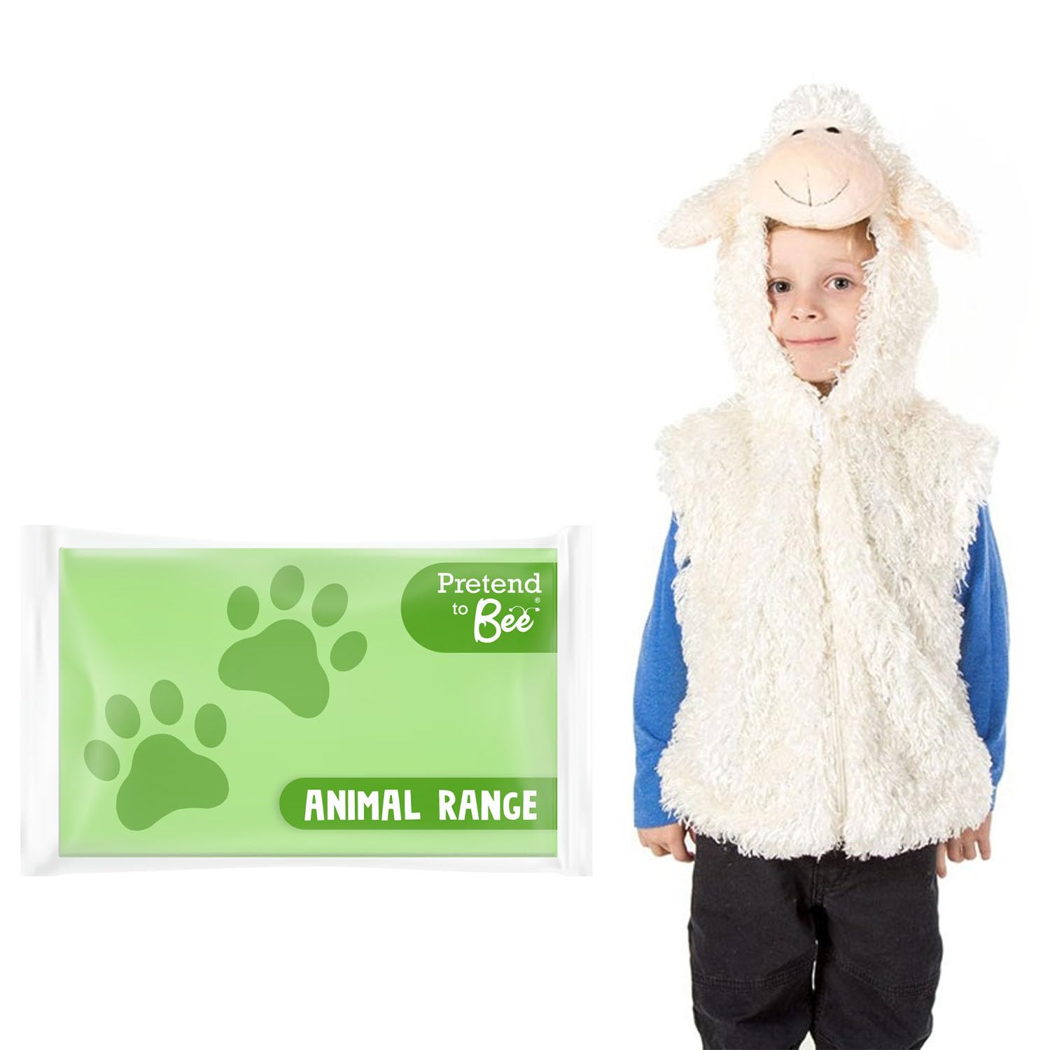 PRETEND TO BEE Soft Animal Fancy Dress Costume for Kids, Unisex (Cow, Chicken, Horse Sheep)