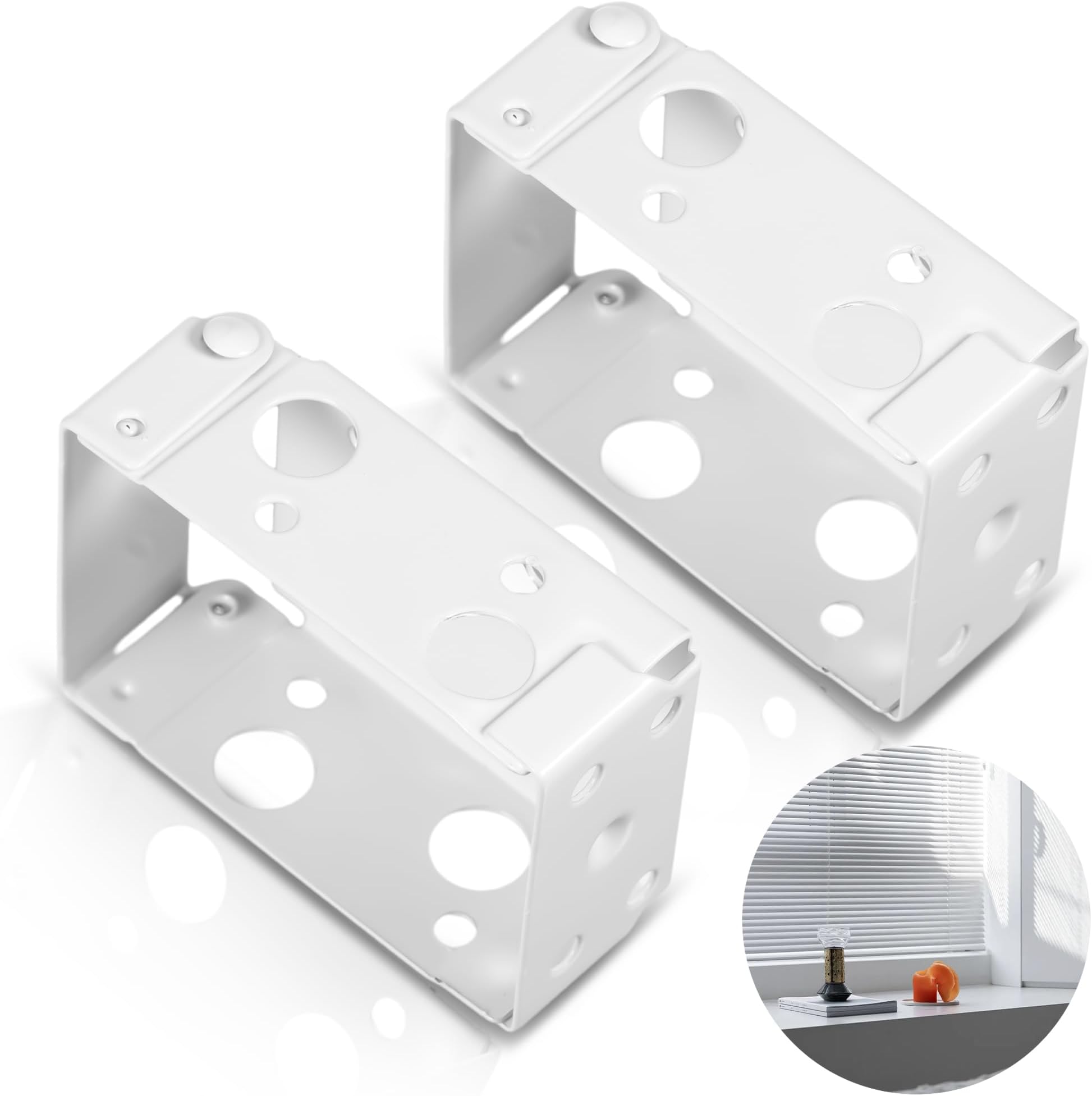 Blind Fittings Brackets 2Pcs Square Blind Window Profile Box Mounting