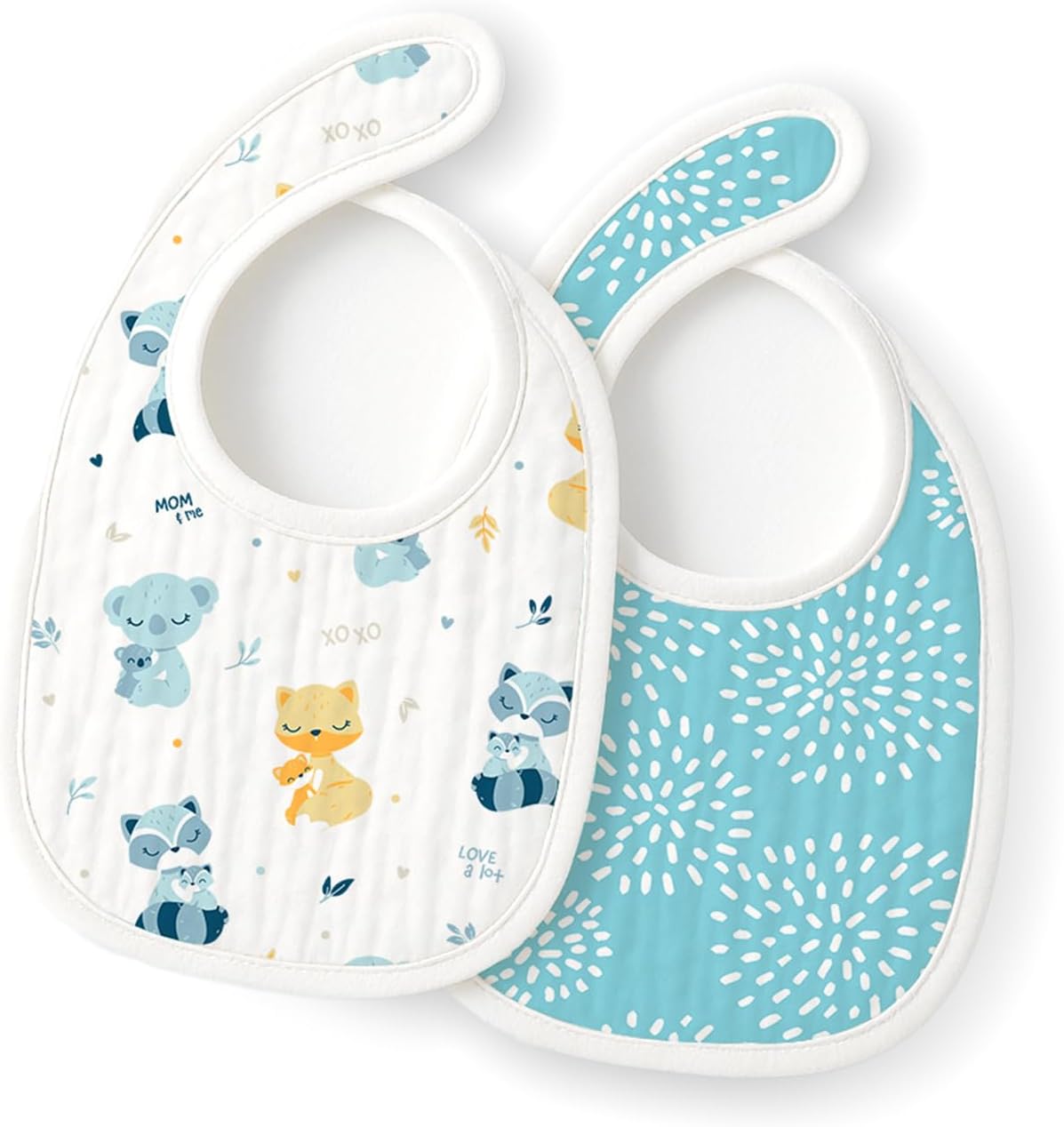 TIDY SLEEP Muslin Pure Cotton 3 Layer Baby Bibs, Ultra Soft Skin Friendly Pure Cotton Baby Bibs Assorted Colour
