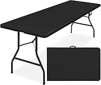 Best Choice Products 8ft Heavy Duty Plastic Folding Table - Portable Indoor/Outdoor w/Handle, Lock for Picnic, Party, Camping - Black