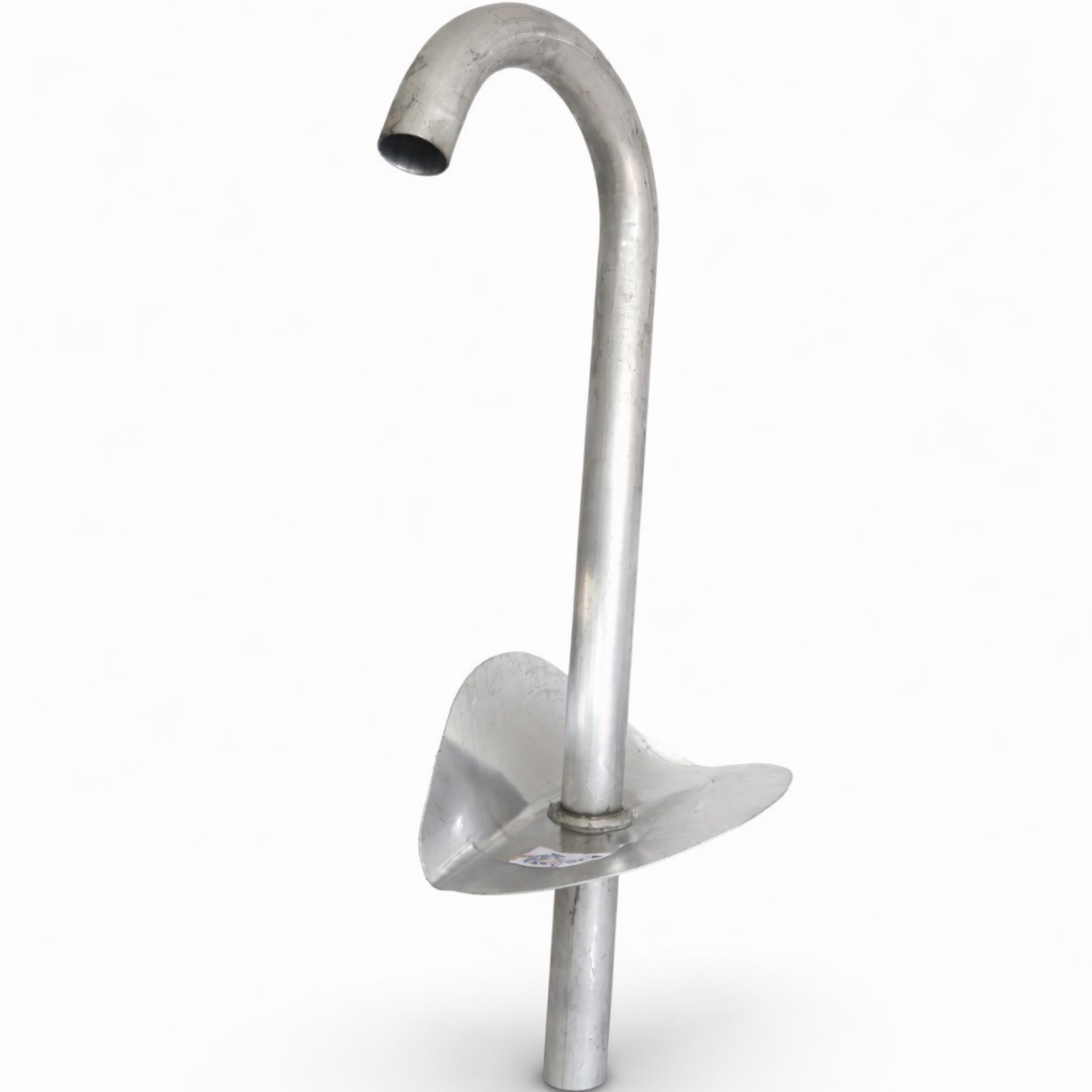 Crosse TV Aluminium Ø40mm - Passe-Câble Toit Plat Col de Cygne - Platine 280x280mm Tube 15/10ème - Conforme DTU 43.1 - Fabriqué en France