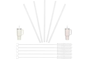 Replacement Straws for Stanley Cup - 10" Pack of 5 with Brushes