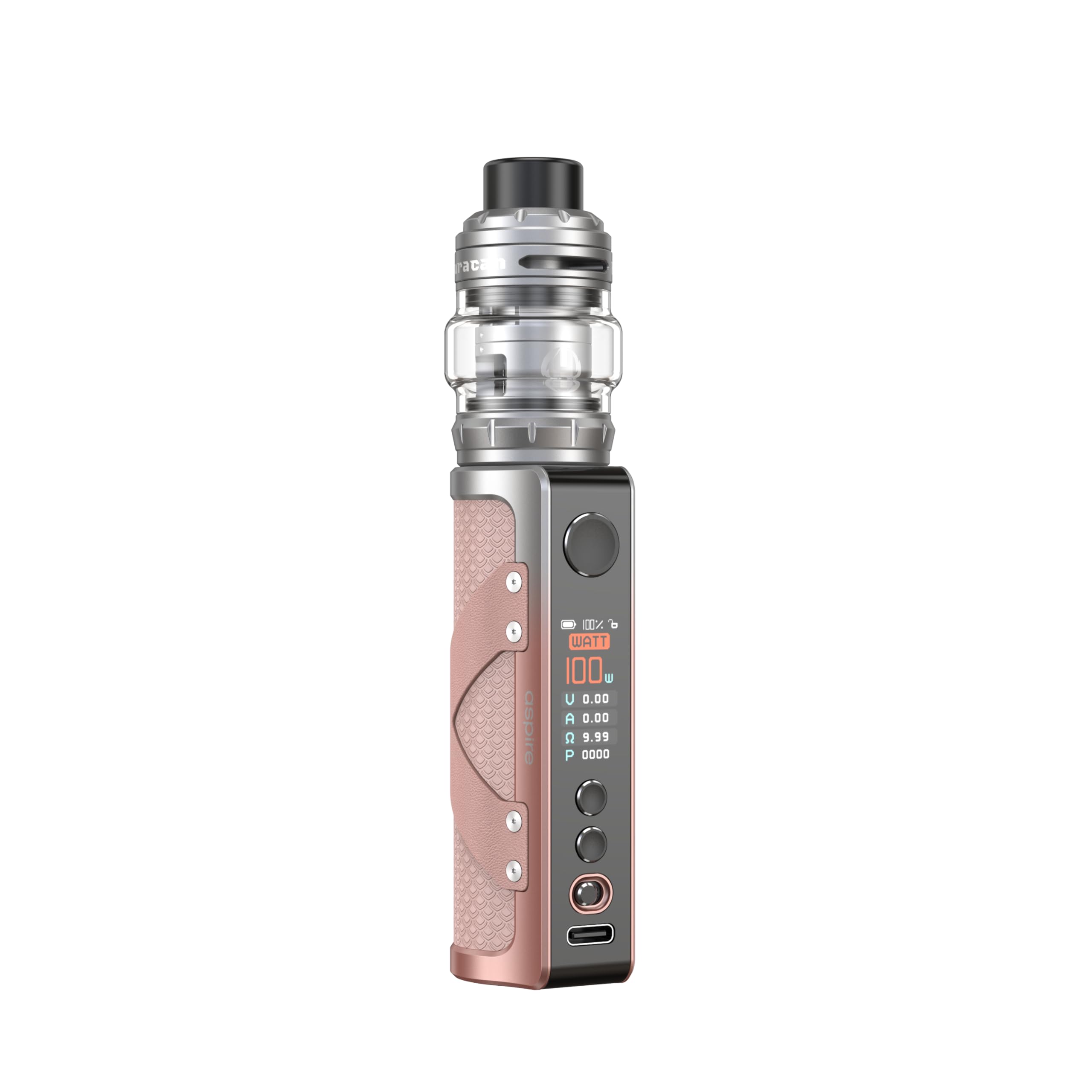 Aspire Huracan EX Sigaretta Elettronica 100W per Svapo Polmonare - Kit Single Battery 18650, Display a Colori, Atom 6ml, BP Coil 0.17Ω e 0.3Ω - (Senza Sticks, E-liquids o Ricariche) (Pink)