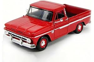 1966 Chevy C10 Fleetside Pickup Truck Red 1/24 Diecast Model Car