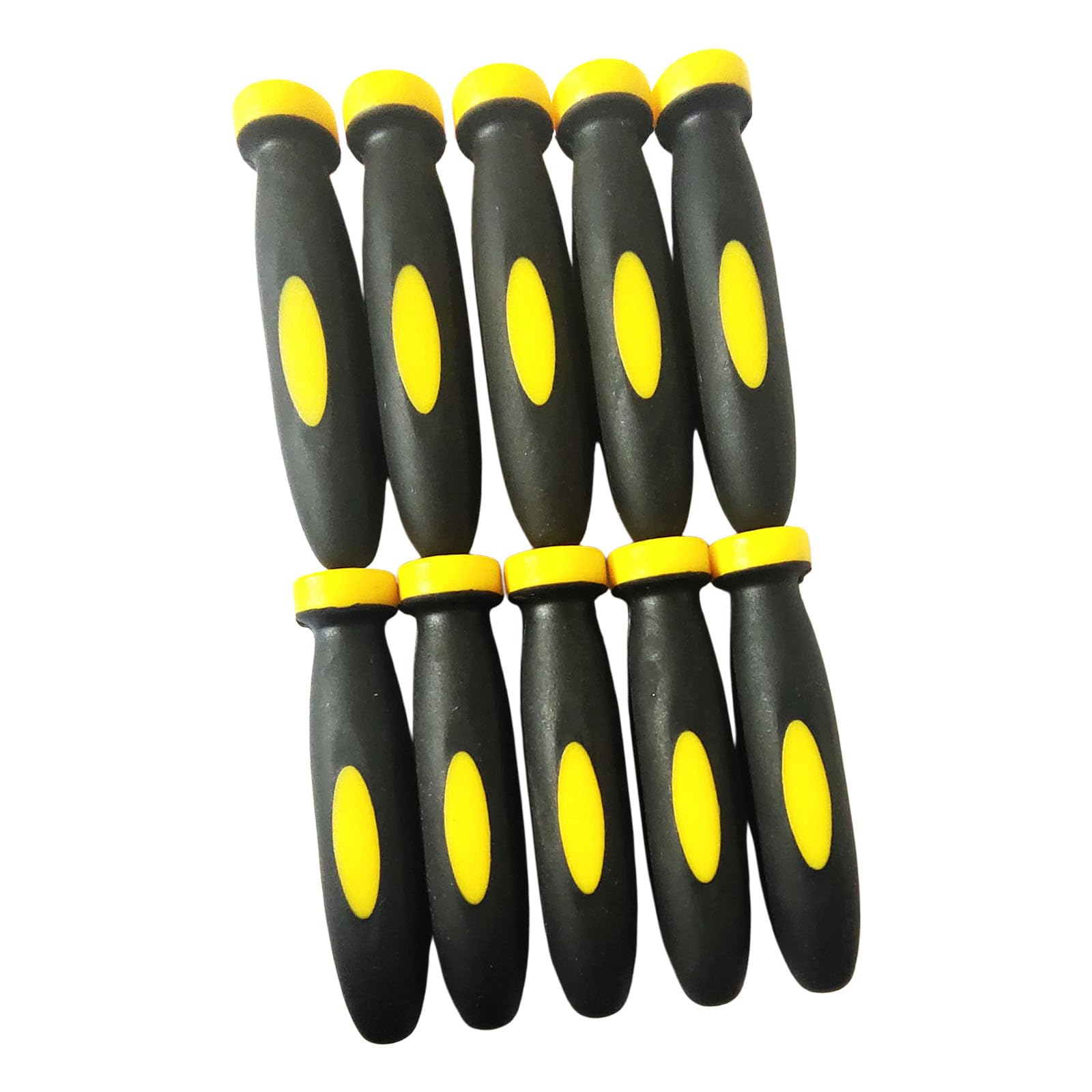 of 10 Odorless Double Color File Handles with Flat and Round Holes Multiple Size File Handle for Various Grinding Needs Ergonomic Handle