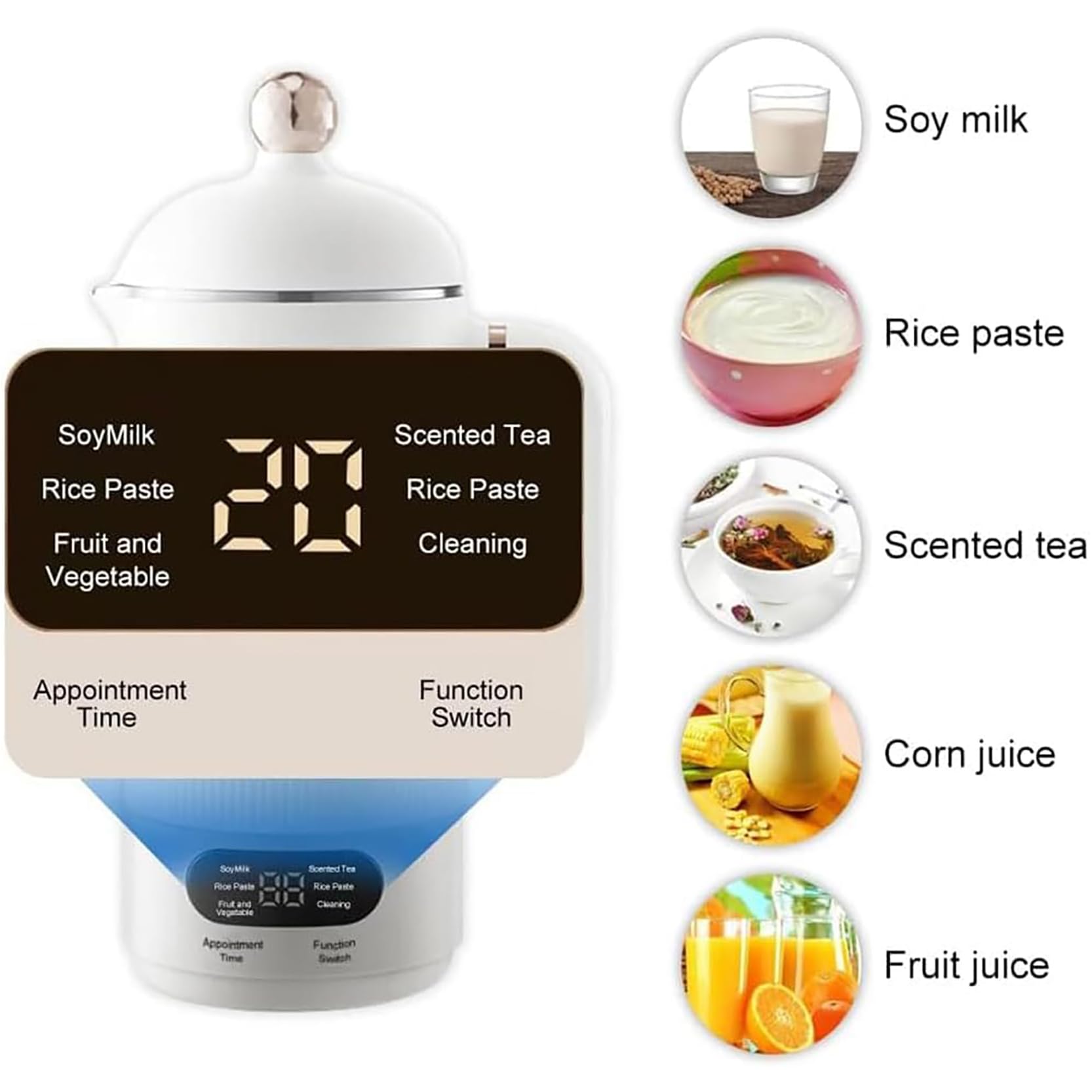 Maszyna Do Robienia Mleka Orzechowego 350 Ml, Maszyna 3 W 1 Na Bazie Roślinnego Mleka Sojowego, Szybkie Roztwarzanie W 20 Minut, Rezerwacja Na 12 Godzin, Czajnik Elektryczny Do Użytku Domowego