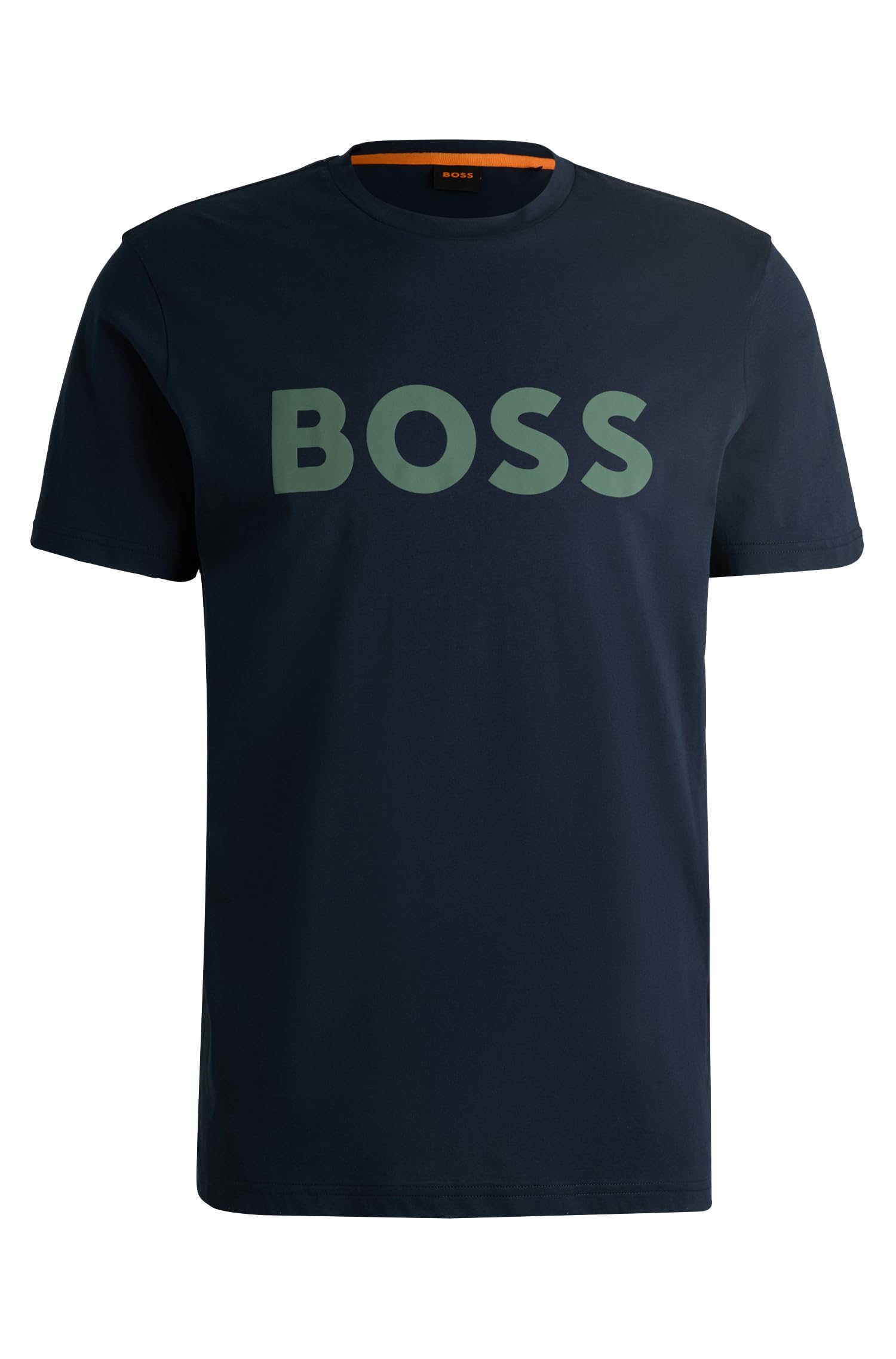 BOSS Mens Thinking 1 Cotton-Jersey T-Shirt with Rubber-Print Logo