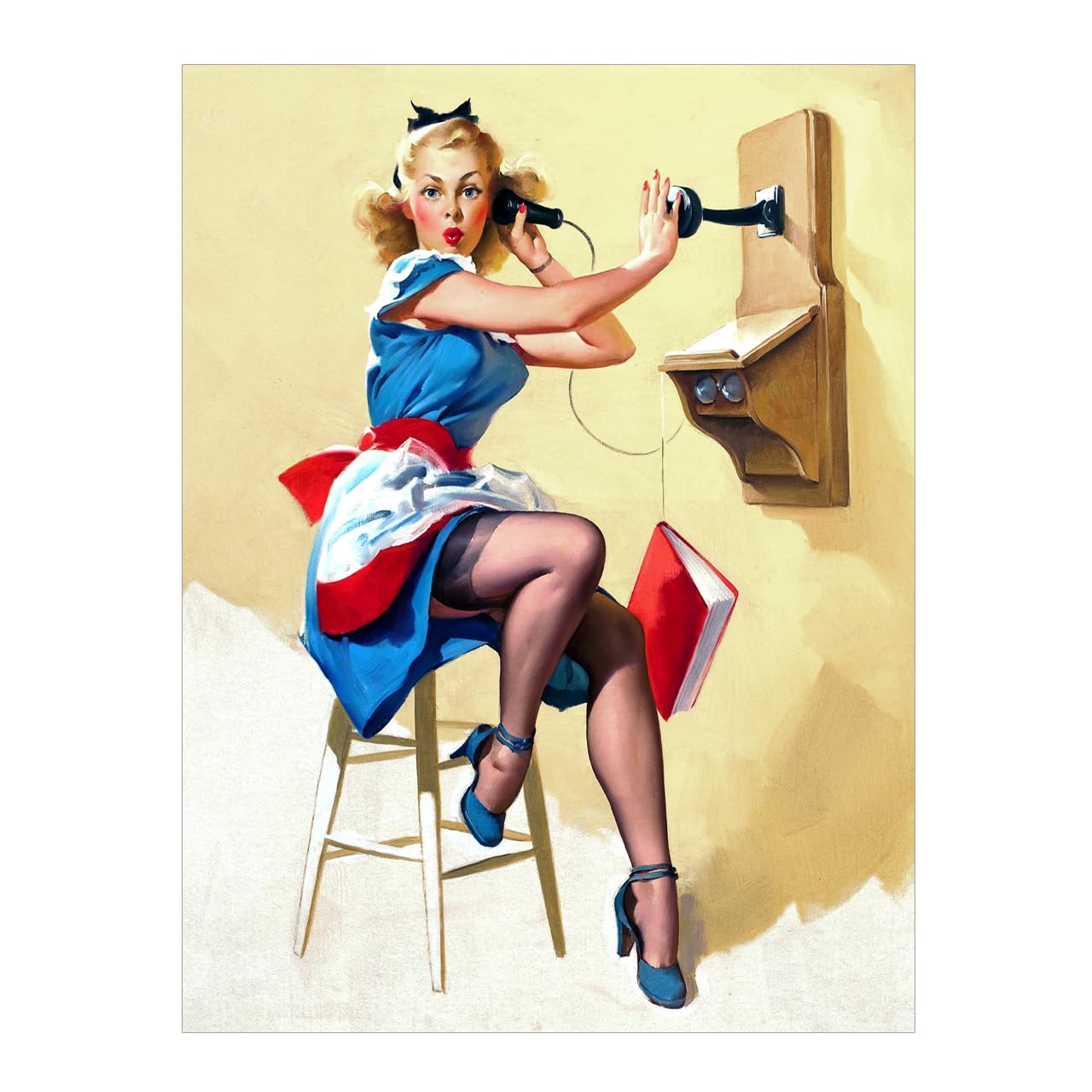 Pin Up Girl Metal Sign Plaque Print Poster Garage Man Cave Shed Home Bar Pub Sign Ref2789 (10X8 inches (Approx)25cmx20cm)