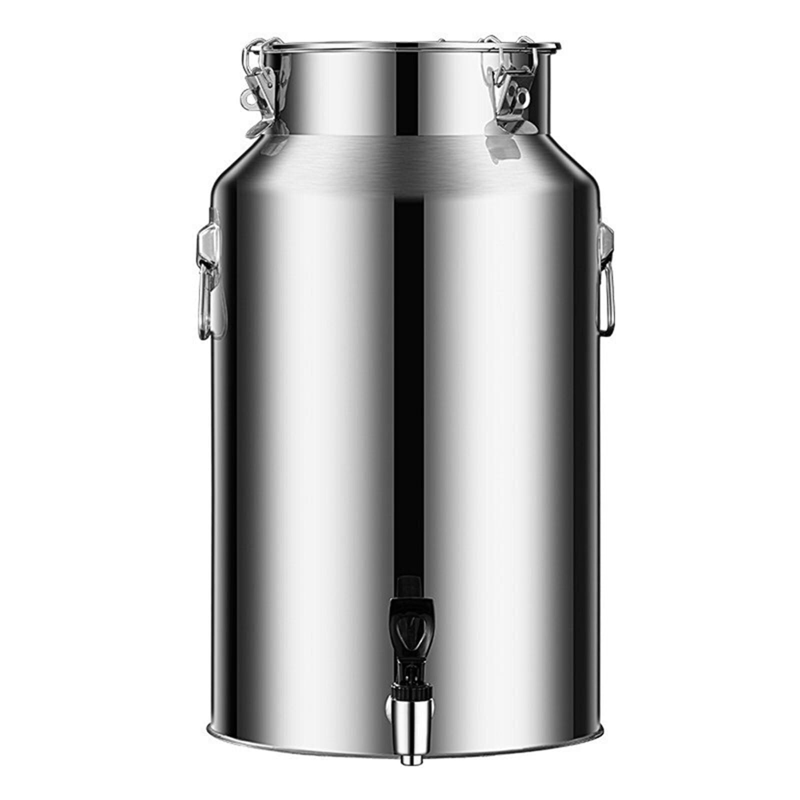 AYCDL 304 Stainless Steel Milk Can with Faucet, Milk Container, Sealed Stainless Steel Water Dispenser for Restaurant & Milk Shop,9.25Gal/35L