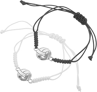 [HOODANCOS] バレーボールファン向けスポーツブレスレット 調節可能なリストアクセサリー 肌に優しい快適装着 男女兼用 2個セット