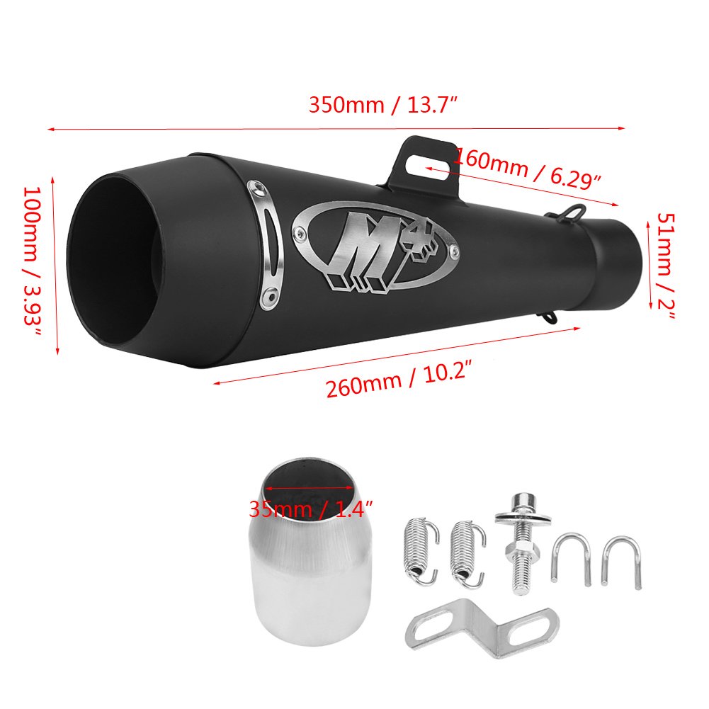Terminale Di Scarico Universale Nero 51mm Per Moto, ATV, Scooter – Aumento Prestazioni E Sound Profondo