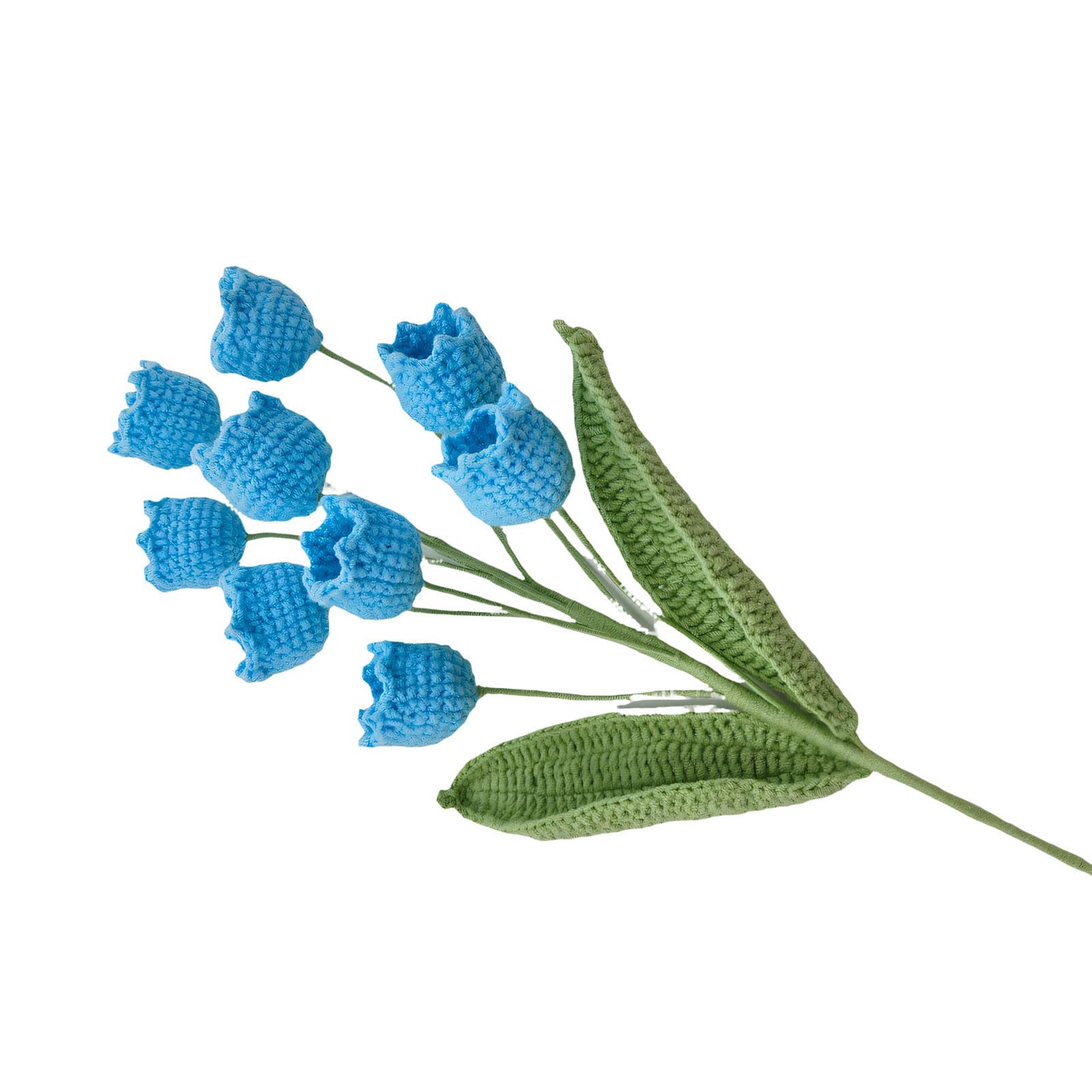 Msioytog Beautiful Crochet Lilies of the Valley Artificial Flower Set of 9 Celebratory Party Decorations for Desktop Display Crochet Lilies of the Valley