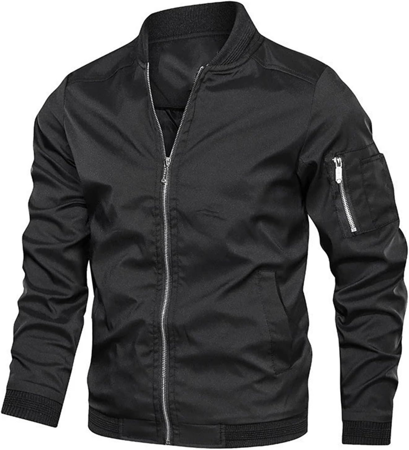 Men's Lightweight Bomber Jacket - Retro Casual Baseball Collar Spring Summer Coat