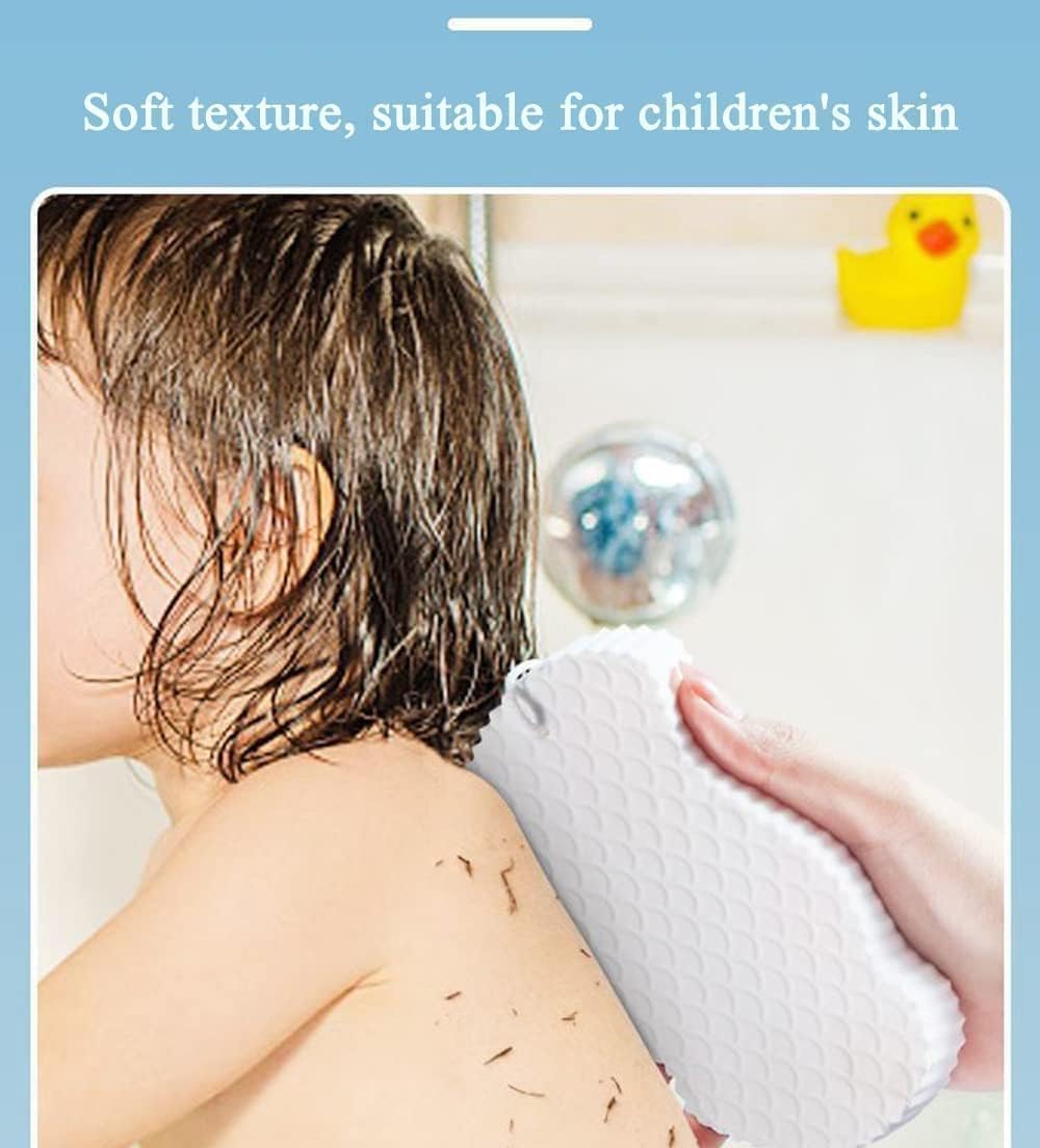 SKYVILLA Pack of 2 Super Soft Bath Sponge Scrubbers for Kids and Babies | Gentle Exfoliating and Dead Skin Removal | Suitable for Men and Women | Surprise Colors Included for Fun Bath Time 2