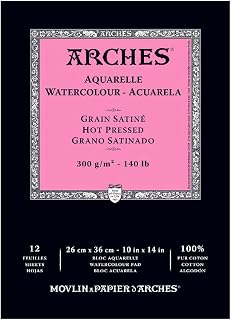 Arches 400014958 Watercolor Pad, Hot Press, 10" x 14"