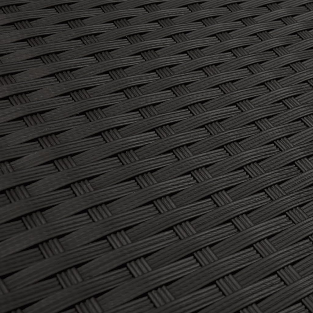 vidaXL Set de Muebles de Jardín con Cojines 5 pzas, Mesa y Asientos Modulares, Conjunto de Sofás para Terraza Patio, Ratán Sintético Negro