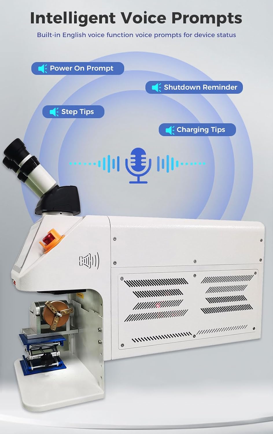 Portable Welding Machine100W Desktop Jewelry Welding Machine with Integrated Rotary Axis and Intelligent Voice Function 80 Joules
