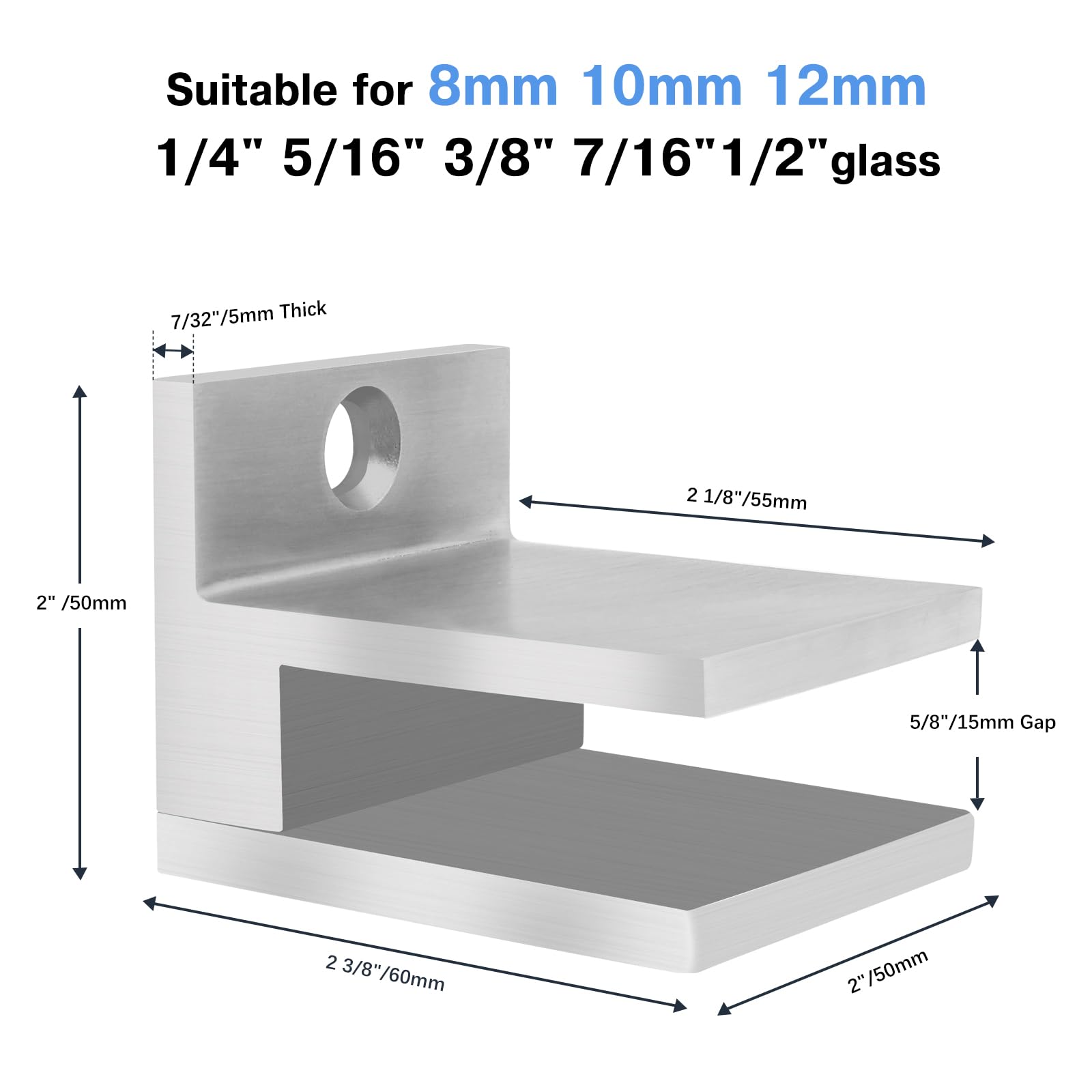 Snapklik.com : LukLoy Heavy Duty Glass-to-Wall Glass Railing Clamp ...