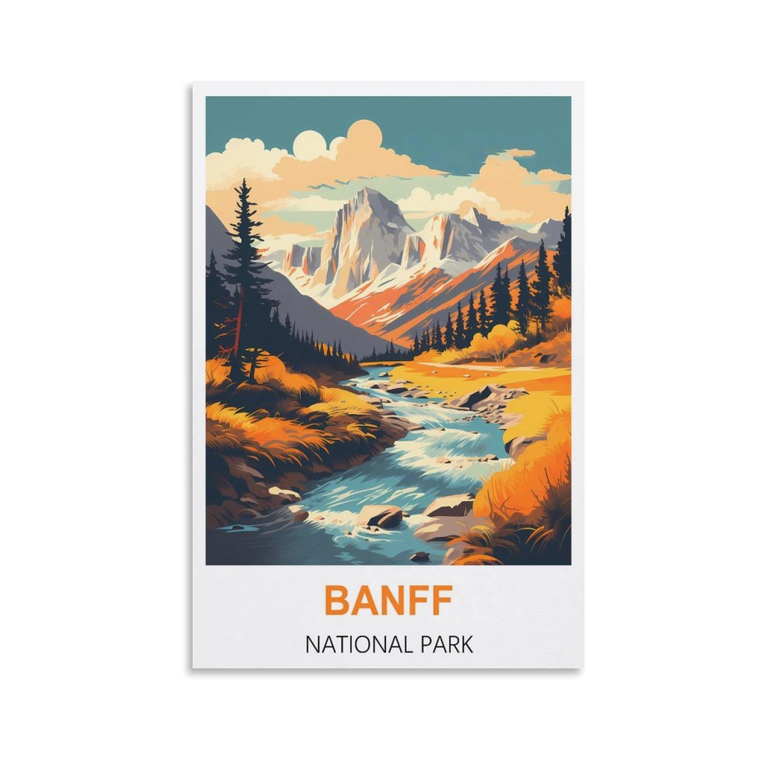 Vintage Metal Tin Signs,Banff National Park Funny Bar Tin Signs Warning Metal Signs Vintage Man Cave Wall Decor 15x30cm