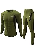 romision Thermal Underwear Long Johns for Men Fleece Lined Base Layer Cold Weather Hunting Gear Bottom and Top Set