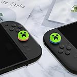 Bouchons de poignées pour commutateur Nintendo 2 (2025), 4 Interrupteur de silicone Pcs 2 Bouchons de joystick Soft Joy Con poignées de pouce Couvres Jeux mignons Accessoires Améliorer l'expérience de jeu - vert