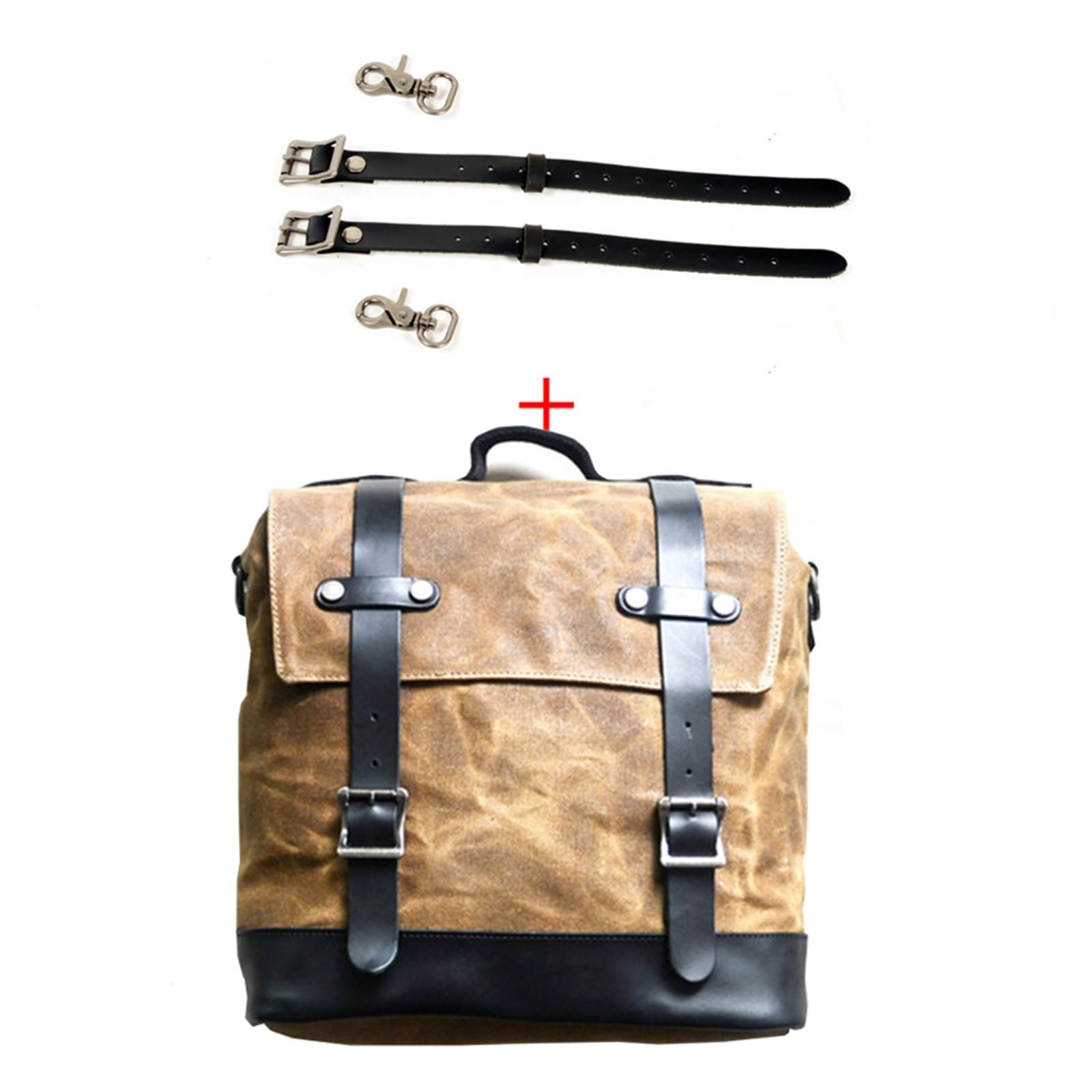 Borsa Da Sella Moto Impermeabile In Tela Cerata – Vintage Retrò Per Viaggi E Tour