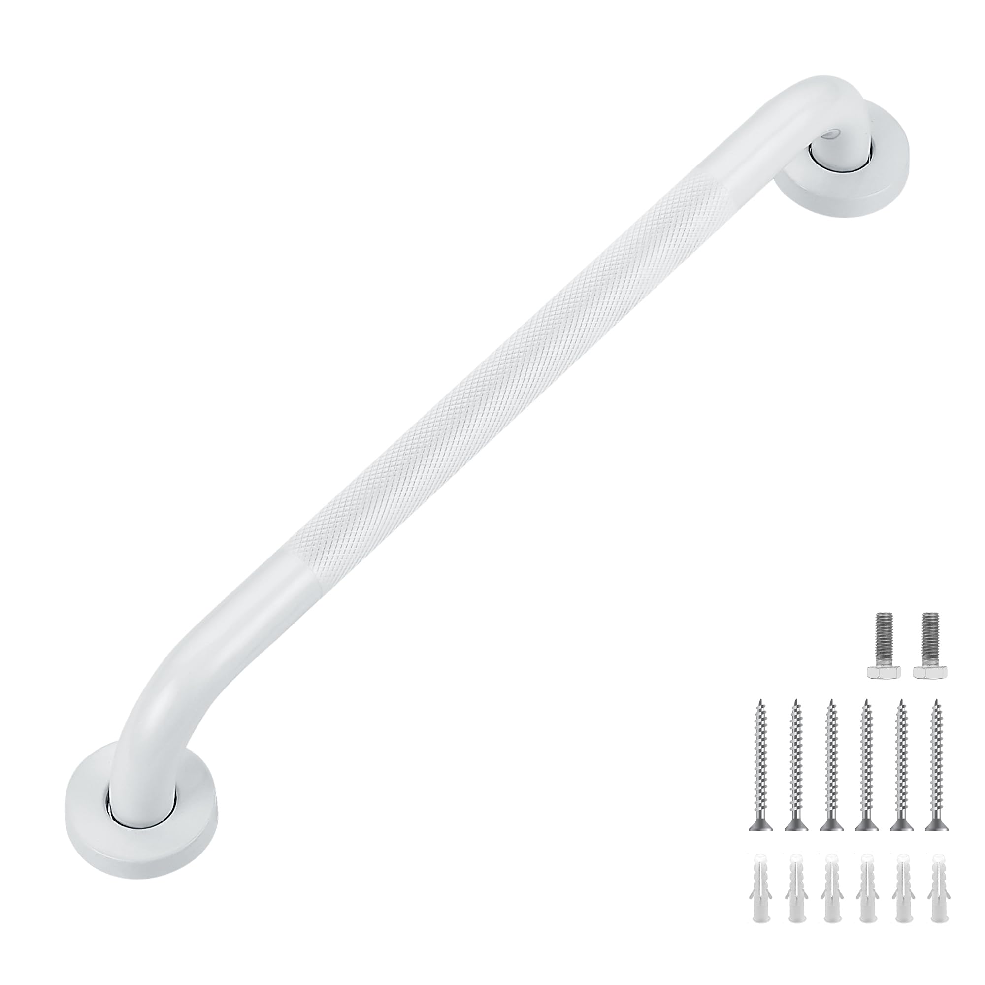 Grab Bars for Shower, 2 Pack 18-Inch Anti Slip Shower Handles for Elderly, Safety Shower Grab Bar, Stainless Steel Handicap Grab Bars for Bathroom (White 1" Diameter)