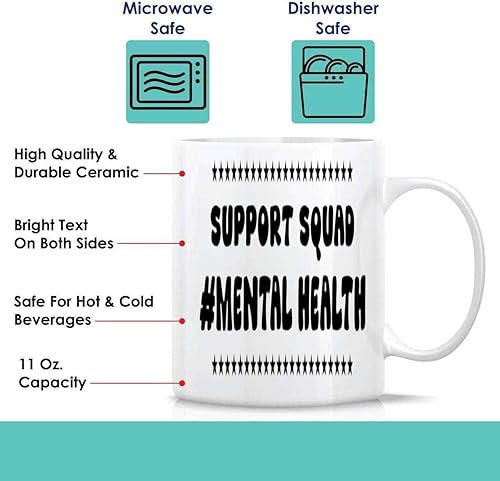 Miniatura 7 de Humorous Gift Mental Health Support & Encouragement Unisex Sweat - Lime Green Ribbon Quote - 11 Oz White Ceramic Coffee Mug