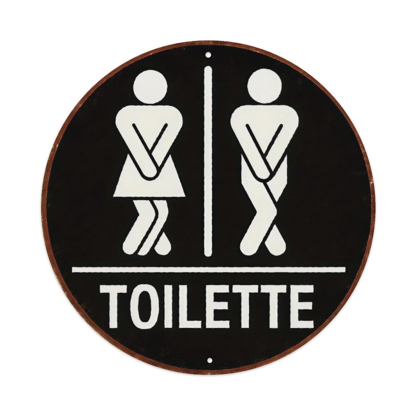Vintage Toilette Bathroom Sign Vintage Aluminium Metal Sign, Retro Wall Decor for Home, Bar, Garage & Farmhouse 20x20cm