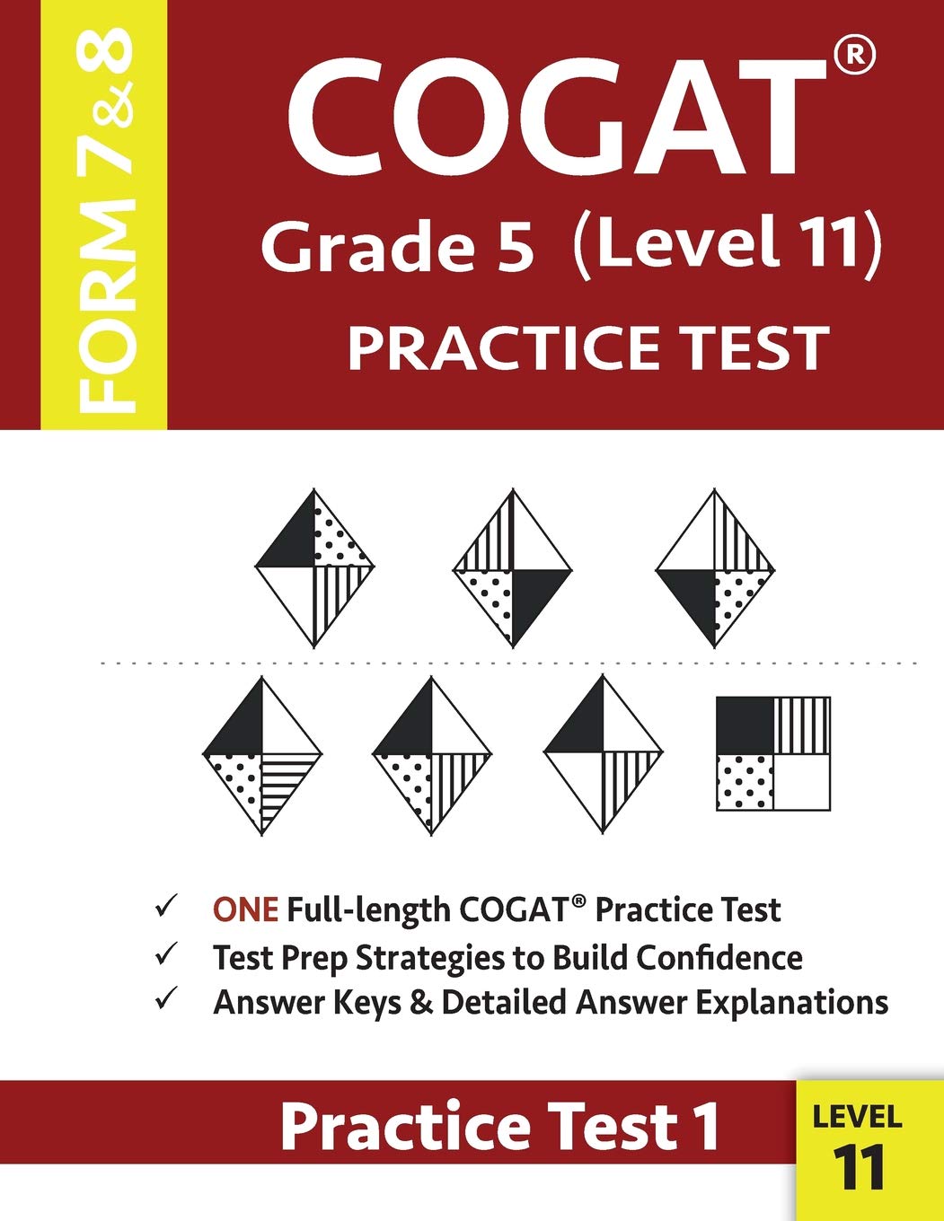 COGAT Grade 5 Level 11 Practice Test Form 7 and 8: CogAT Test Prep Grade 5: Cognitive Abilities Test for 5th Grade