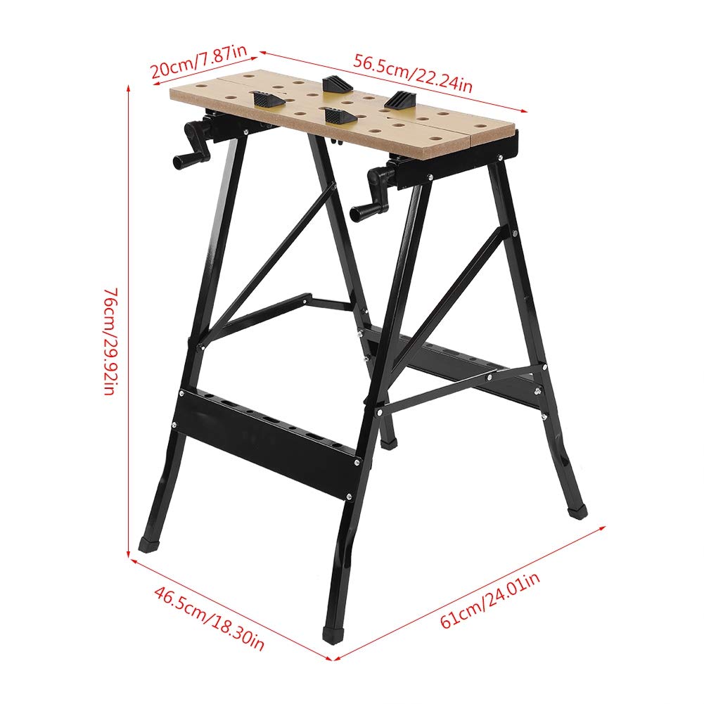Portable Workbench, MultiPurpose Folding Workbench and Vice Portable Work Table Sawhorse with