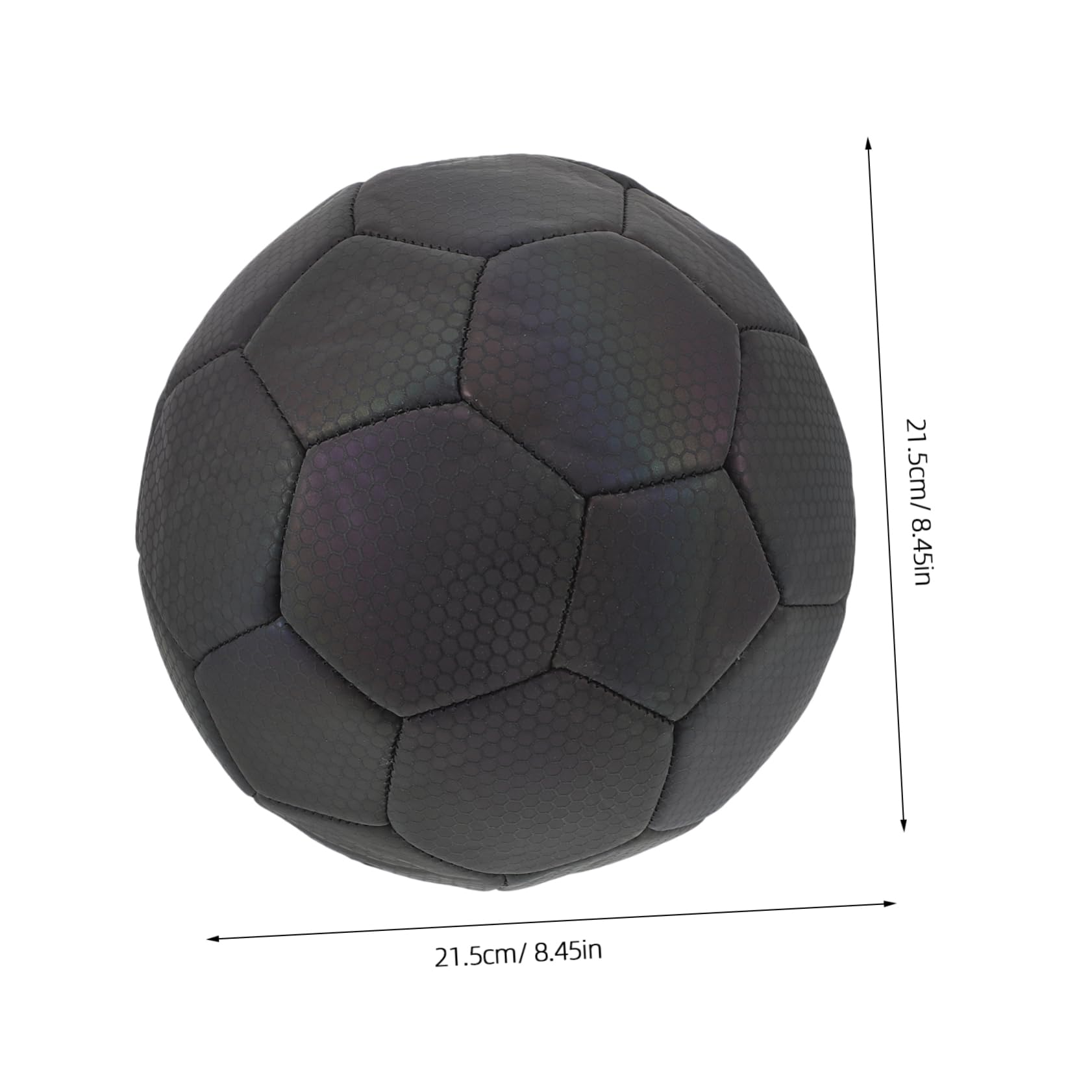 Pallone di Calcio Riflettente Olografico, in Gomma e Pelle Sintetica | Liner in Butile, Uso Versatile ad Alta Visibilità, Back To School Party, per Scuole e Partite