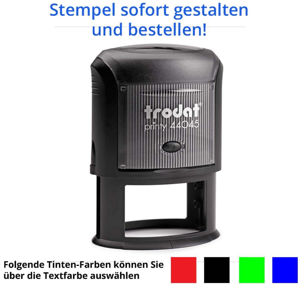 Stempel Trodat Printy 44045 oval (45x30 mm), für 8 Zeilen, in verschiedenen Farben, gleich Online gestalten!!! (schwarz)