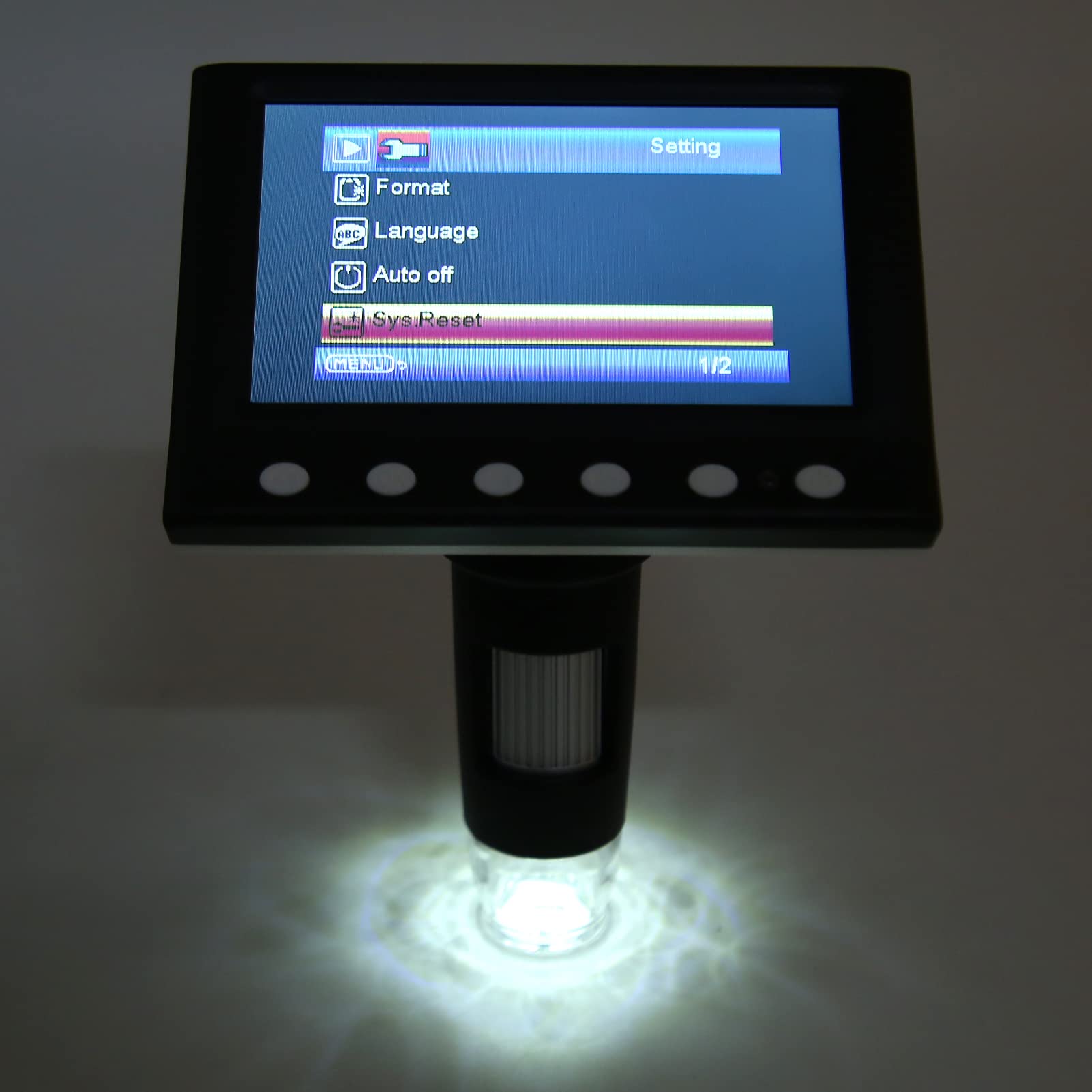 Microscopio Digitale LCD da 4,3 Pollici, Zoom 1000X con 8 Luci LED