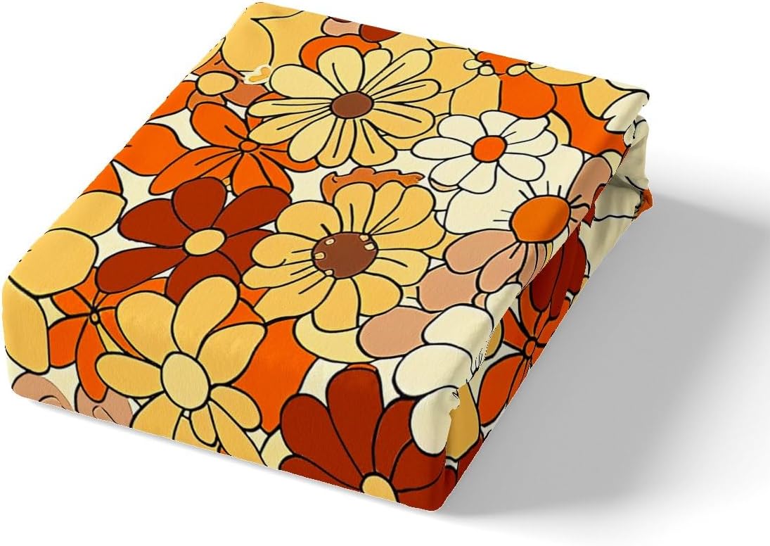 Castle Fairy Bohemian Flowers Duvet Cover Set King Size,70s Vintage Floral Comforter Cover with 2 Pillowcases,Hippie Retro Groovy Botanical Modern Bedding Set for Adult Young Bedroom Xmas Gift - Image 6