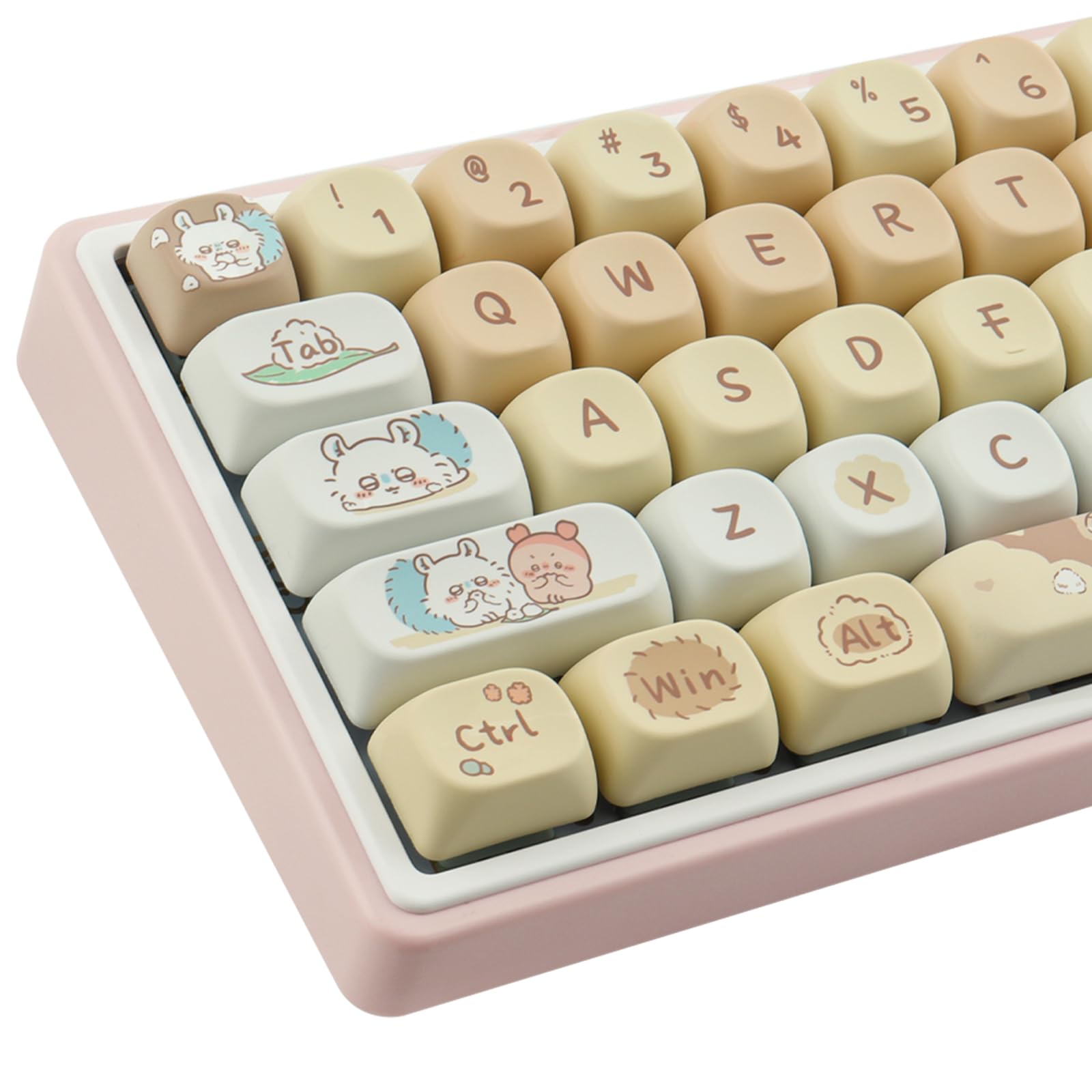 Sunzit PBT Key caps - MOA Keycaps, Cute Keycap, Chiikawa Momonga Keycap Set, 114 Keys, Dye-Sublimation Custom Keyboard Cap for Cherry Gateron MX Mechanical Keyboard