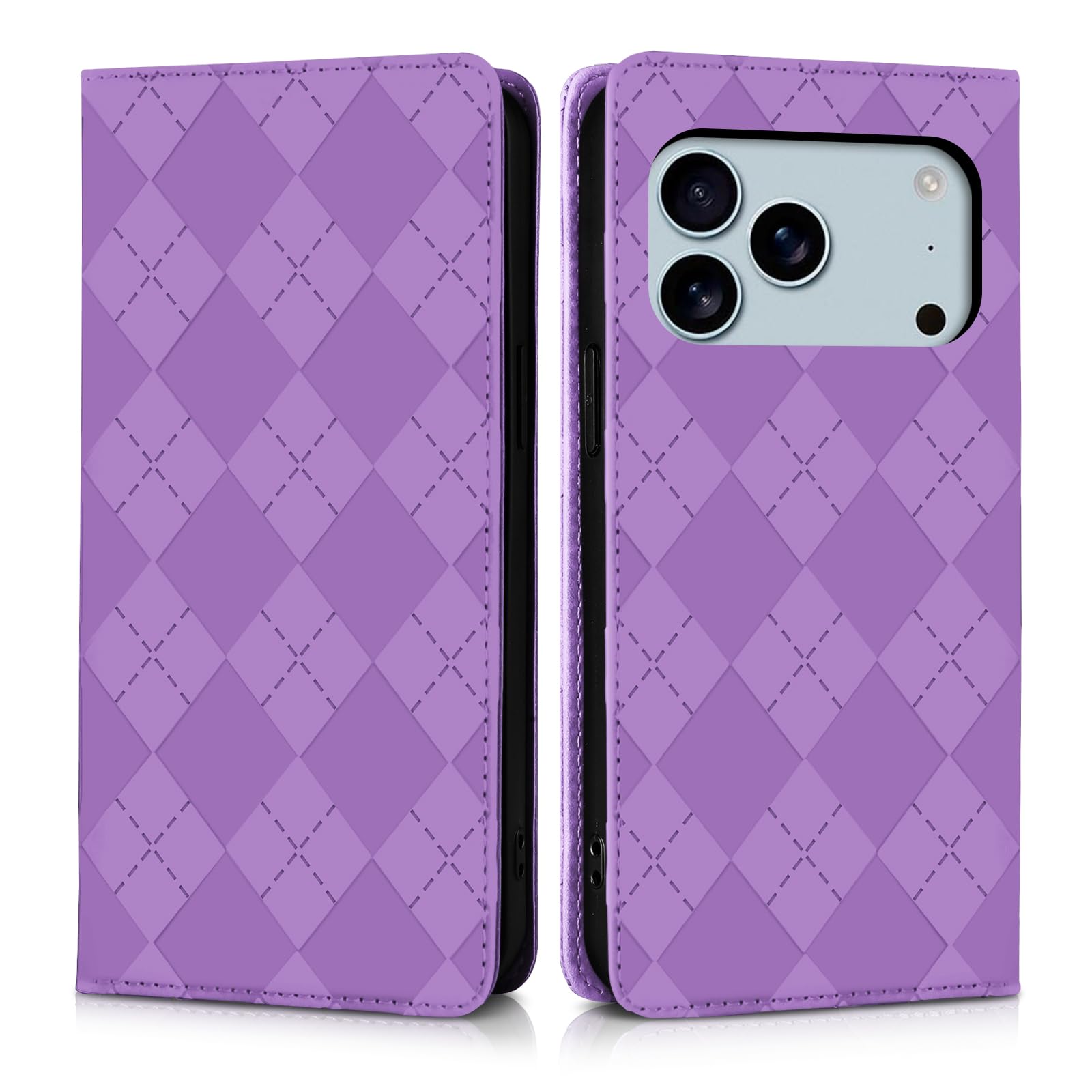 Succtopy 用の iPhone 17 Pro Max ケース 手帳型 人気 耐衝撃 PUレザー 携帯カバー アイフォン 17プロマックス ケース 手帳型 お洒落 軽量 ビジネス スマホケース iphone17プロマックス カバー カードポケット付き スタンド機能 マグネット内臓式 落下防止 指紋防止(6.9インチ)パープル