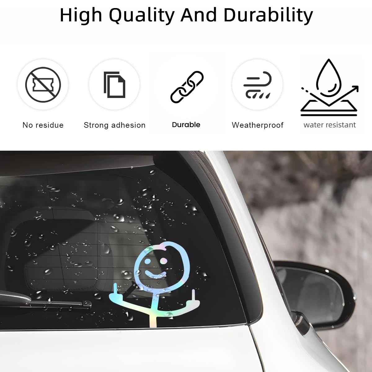 4 Pièces Doigt D'honneur Autocollants Voiture, Stickers Voiture en Vinyle, Decoration Voiture Accessoire de Fenêtre de Voiture pour Pare-Brise, Pare-Chocs, Vitres de Voitures (Multicolore) - 4