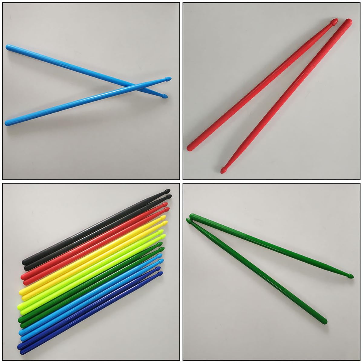 7 Pares de Baquetas de Batería 5A de Nailon Ligero Multicolor Punta Resistente Accesorio para Percusión Adecuado para Práctica Conciertos y Banda Musical