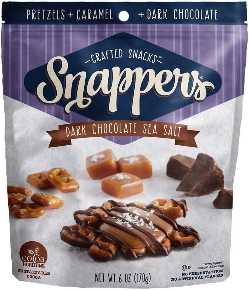 Edward Marc Snappers Sweet Caramel & Pretzels Cluster Crunchy Pretzel Snack With