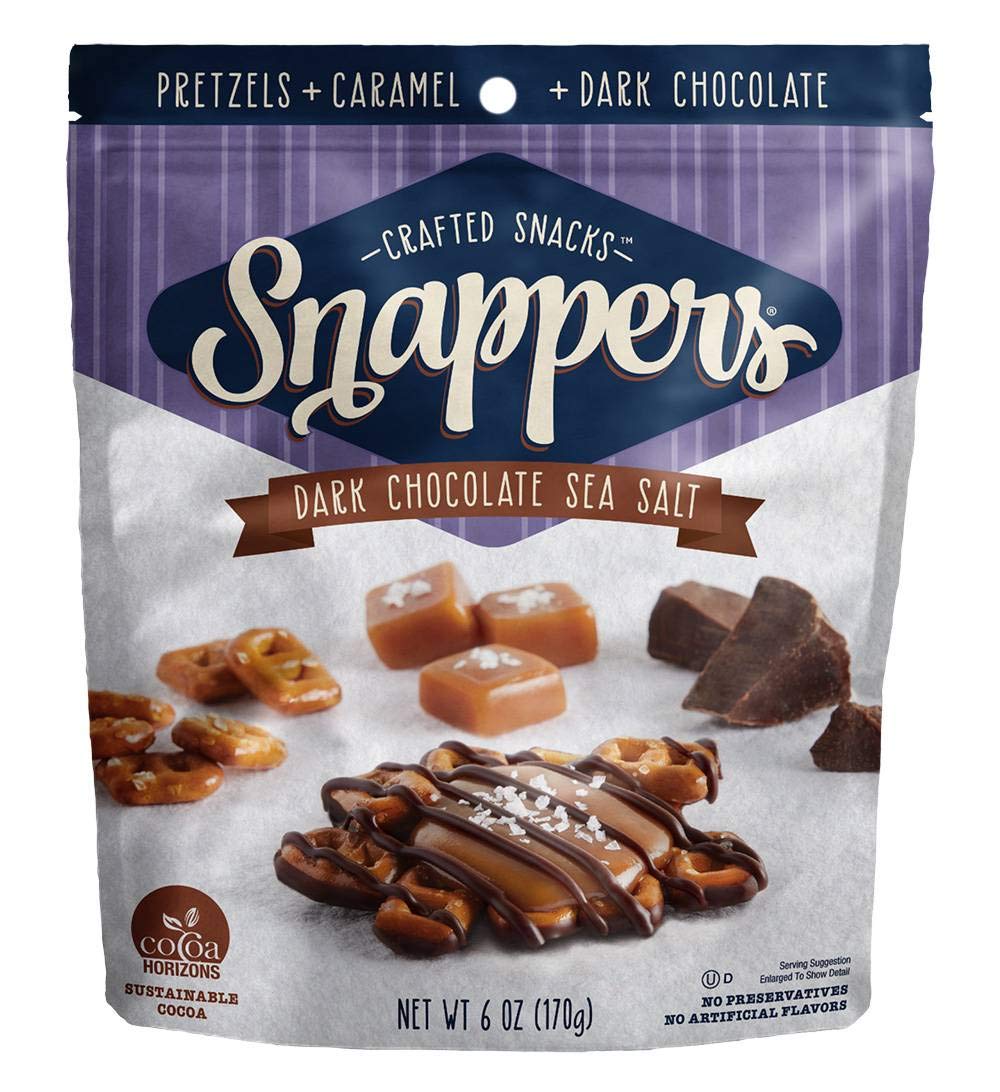 Edward Marc Snappers Sweet Caramel & Pretzels Cluster - Crunchy Pretzel Snack With Dark Chocolate & Sea Salt For Adults And Kids - 6 oz (pack of 1)