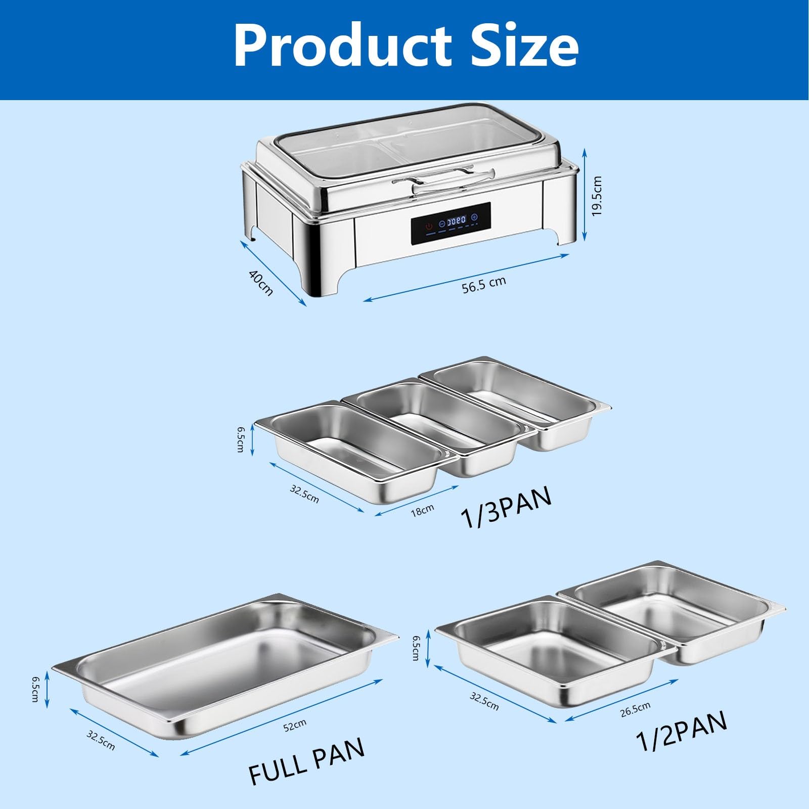 Scaldavivande Elettrico 9L - Acciaio Inox - Con Regolazione Temperatura E Coperchio In Vetro - Per Buffet E Catering - Foto 8