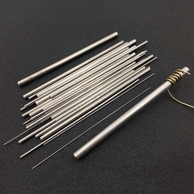 Pièce 30/36 d‘acier inoxydable cuir solide core stick roll mandrel coil creux forme rod pour joaillerie outil de fabrication de bijouterie (30 Piece X Length 100MM)