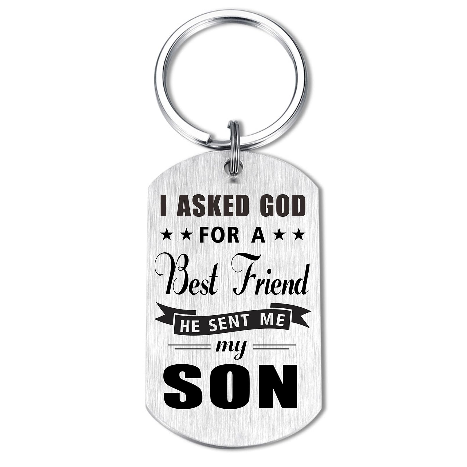 Inspirational Keychain to My Son, Gifts for Son from Mom Dad, Always Remember You are Braver than You Believe